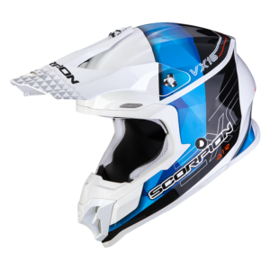 Casco Scorpion VX-16 EVO AIR GEM Blanco azul 22.06