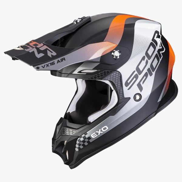 Casco Scorpion VX-16 EVO AIR Soul Negro Mate Naranja 22.06