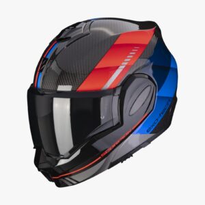 Casco Scorpion EXO-TECH EVO CARBON Genus Negro Rojo Azul 22.06
