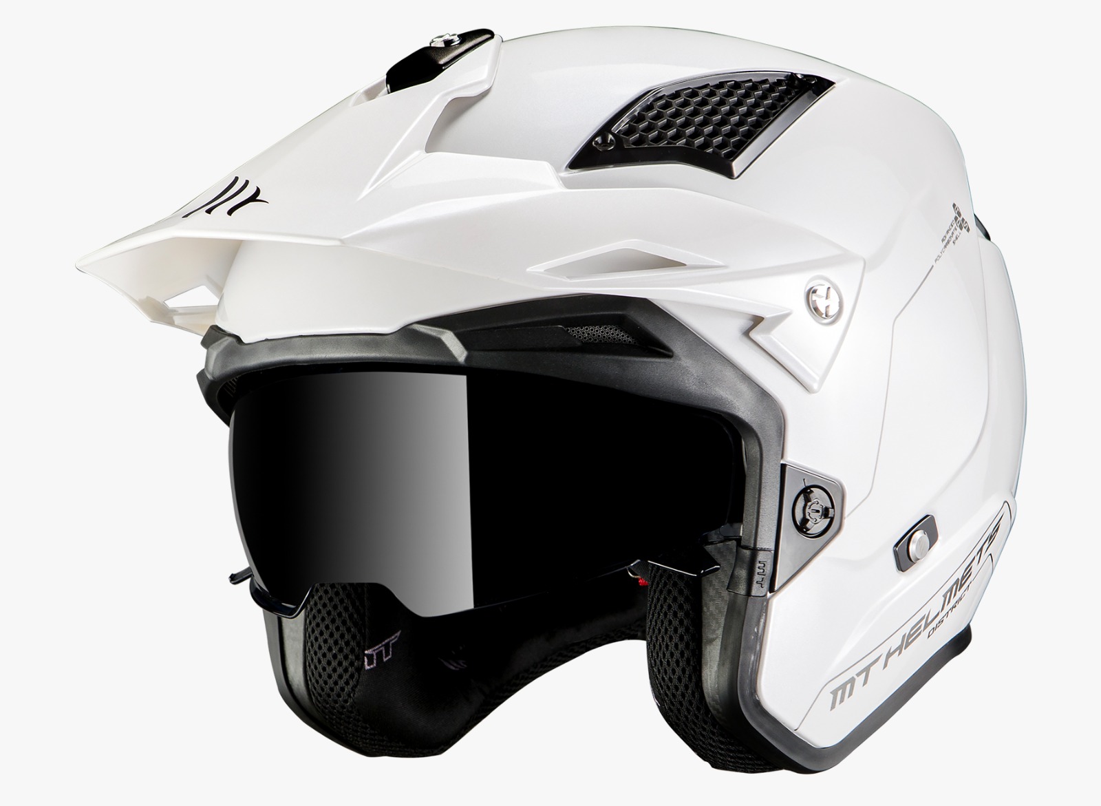 Casco MT District SV S Solid A0 Blanco Brillo 22.06