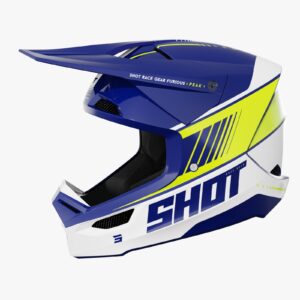 Casco Off Road Shot Furious Peak Blue Neon Yellow Glossy