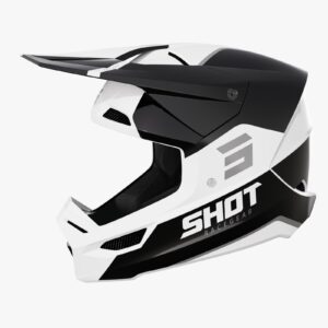 Casco Off Road Shot Furious Bolt Black White Glossy
