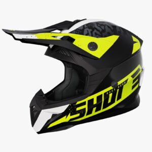 Casco Off Road Shot Pulse AirFit Black White Neon Yellow Glossy