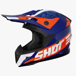 Casco Off Road Shot Pulse AirFit Blue White Orange Glossy
