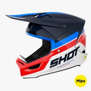 Casco OffRoad Shot Race Iron Blue Red Glossy