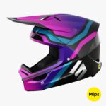 Casco Off Road Shot Race Sky Purple Chrome