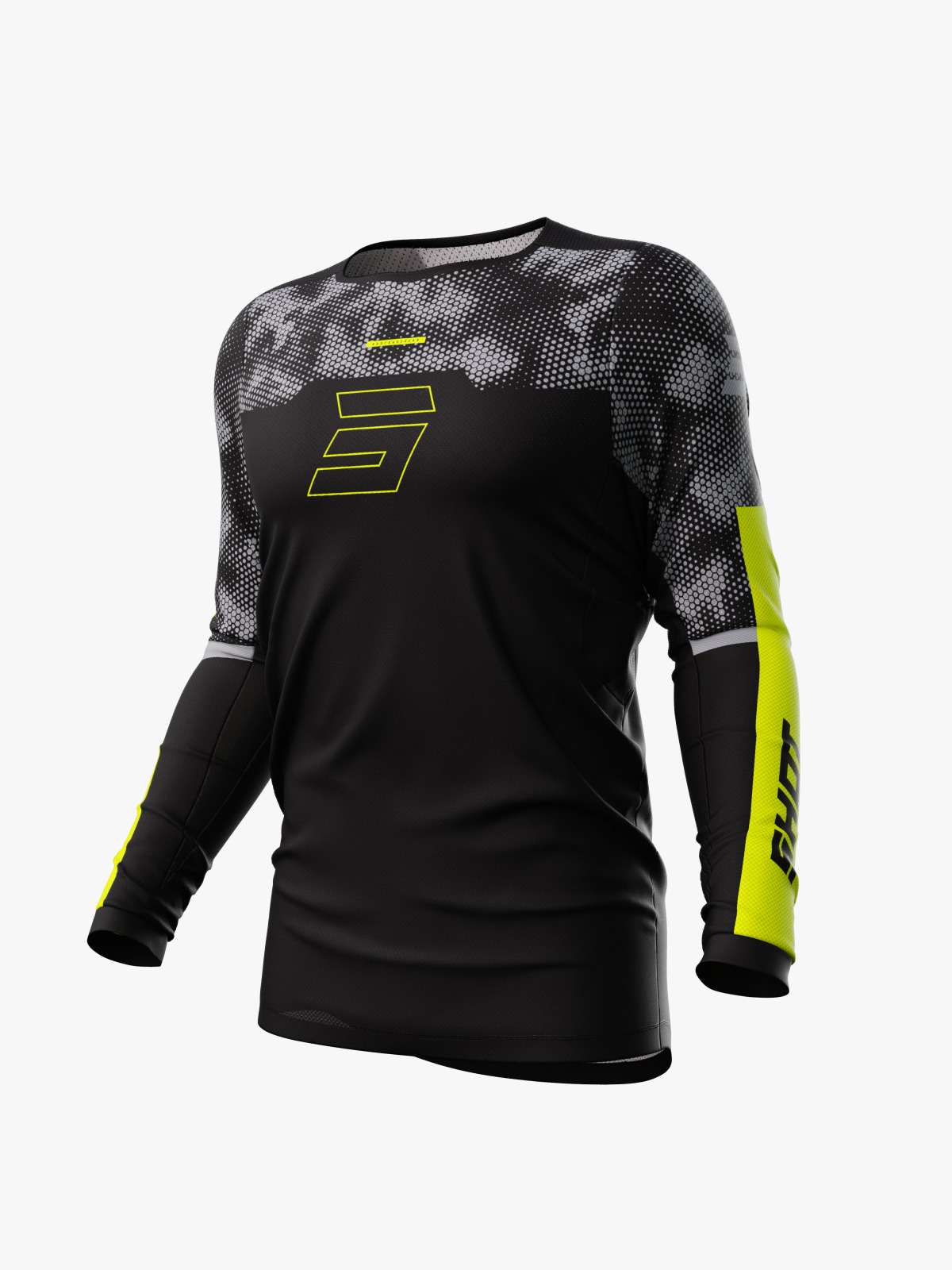 Jersey Off Road Shot Contact Patrol Black Neon Yellow