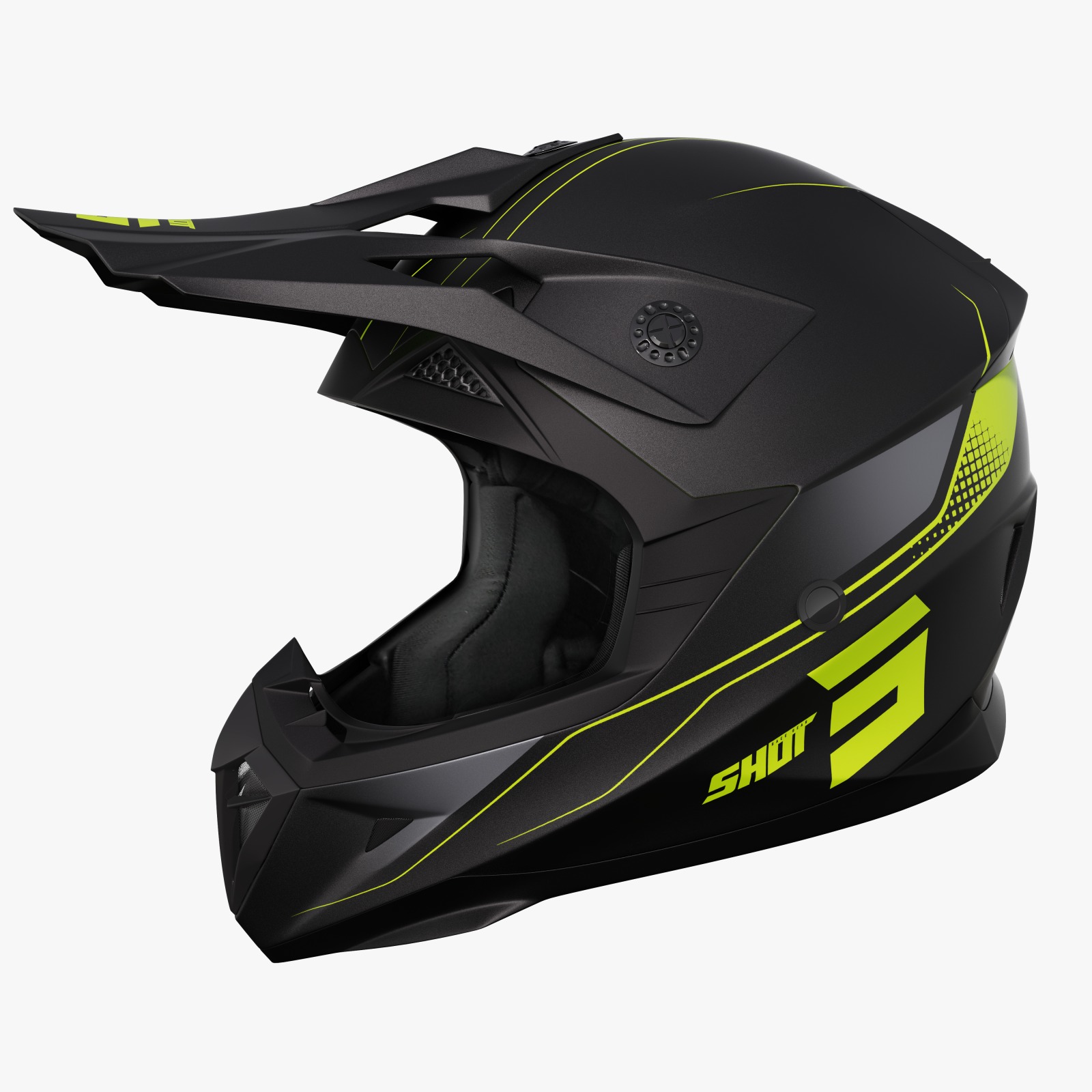 Casco Off Road Shot Pulse Edge Neon Yellow Matt