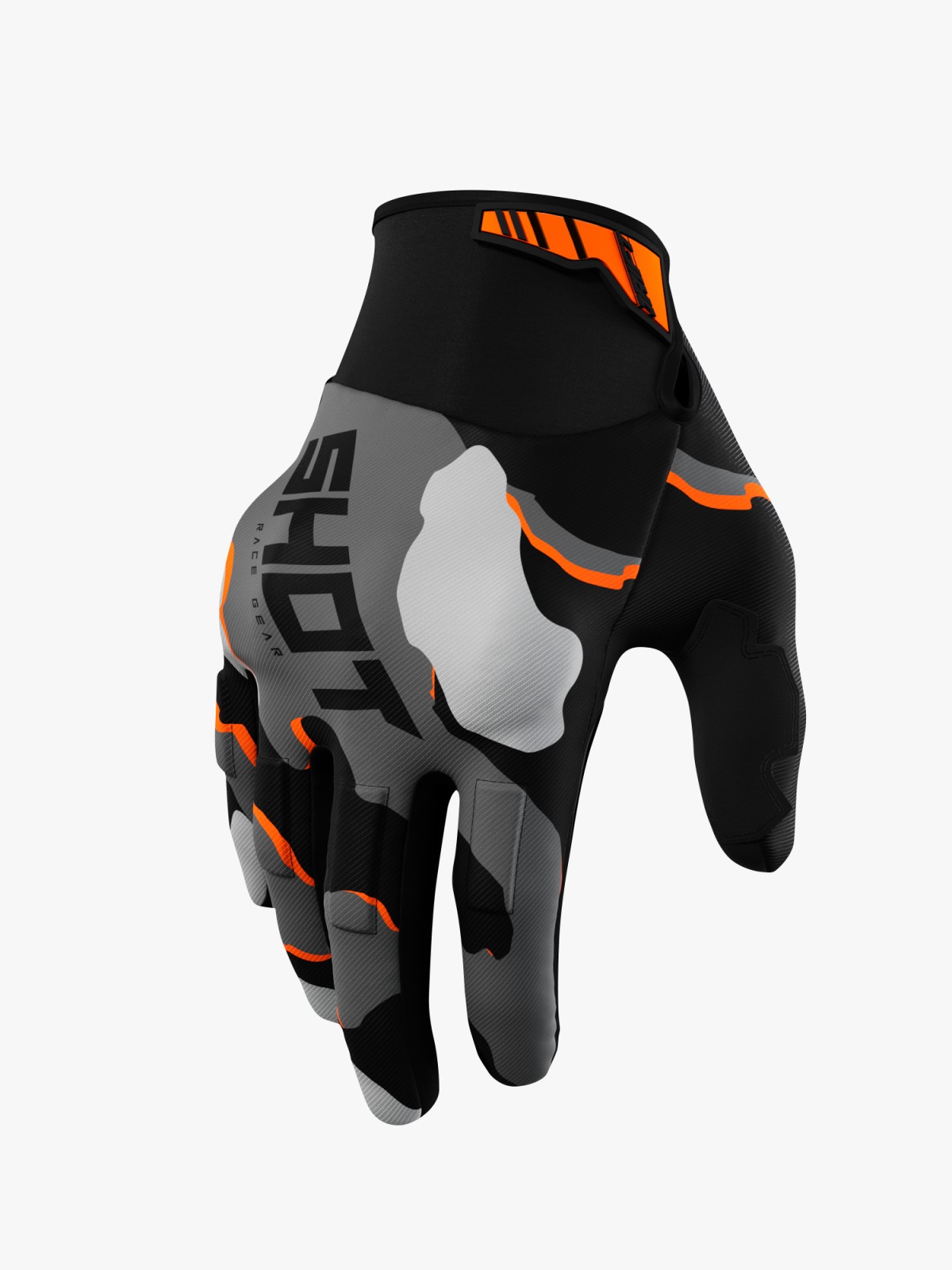 Guantes Off Road Shot Drift Camo Neon Orange