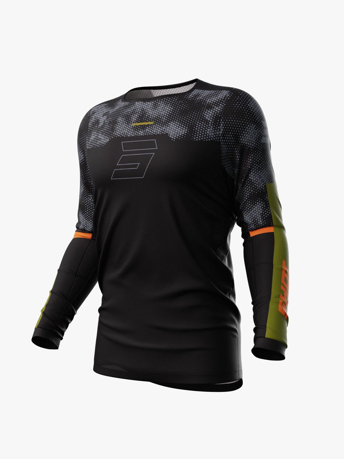 Jersey Off Road Shot Contact Patrol Black Kaki
