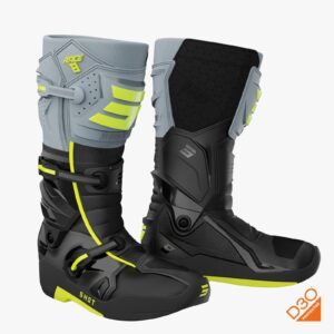 Botas Off Road Race 8 Negro Gris Amarillo Neon