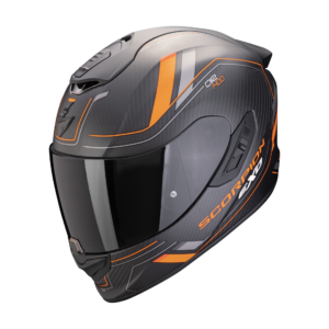 Casco Scorpion EXO 1400 Evo II Carbon Mirage Negro Mate-Naranja 22.06